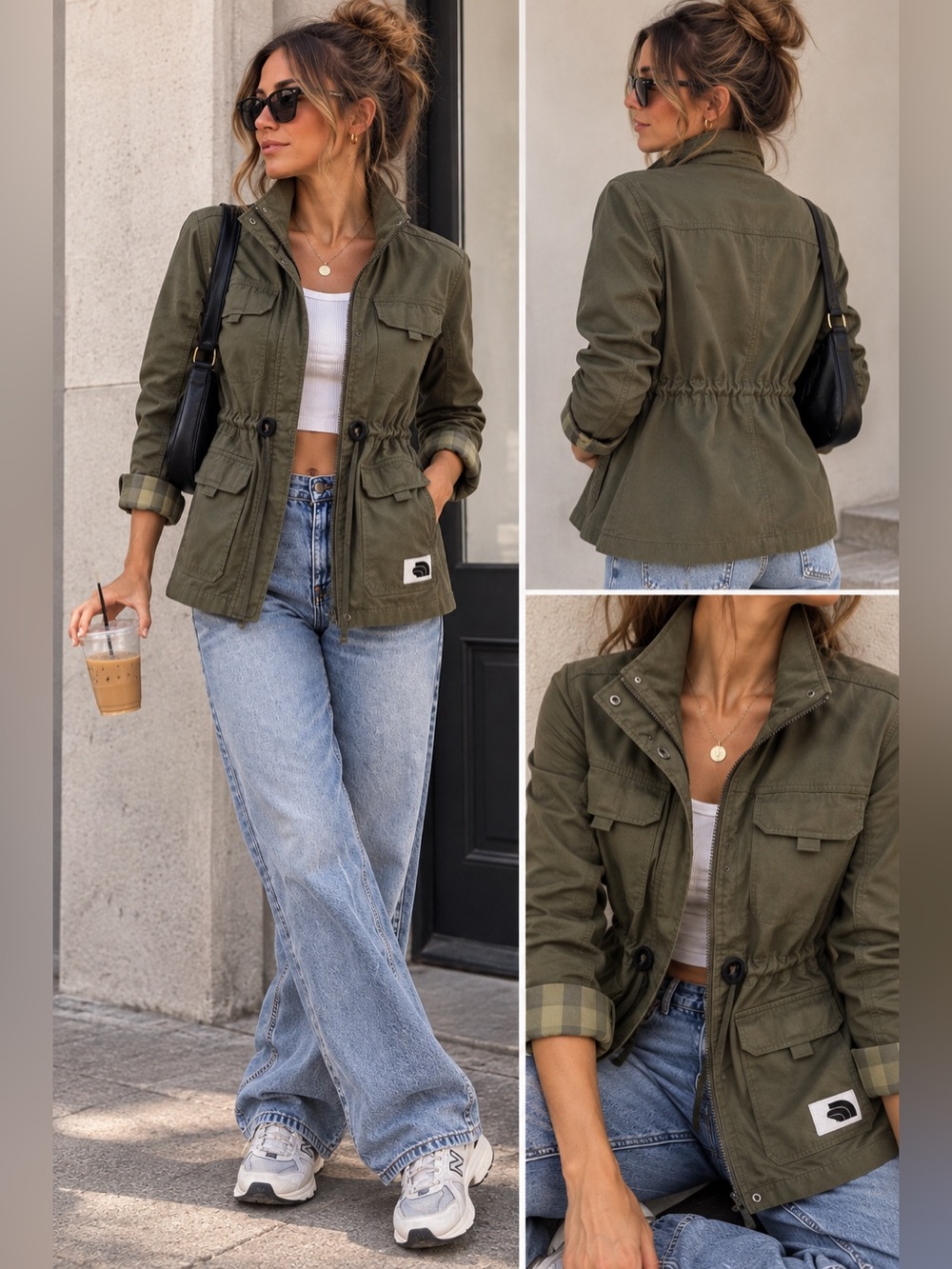 The North Face Women’s Small Olive Green Utility Field Jacket Cotton Blend